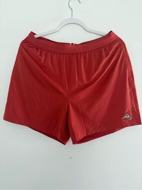Tracksmith Men’s Session Lined Running Shorts Red Size L